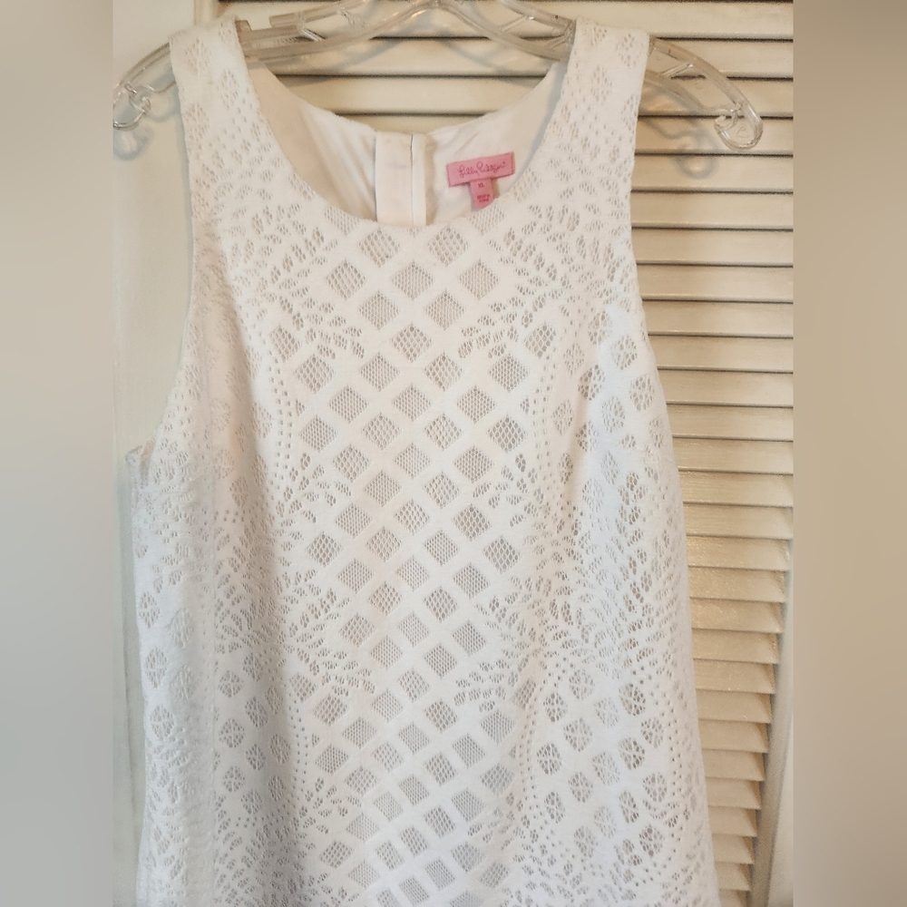 Lilly Pulitzer White Sleeveless Lace A-Line Dress - Picture 2 of 8